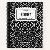 Komposition Notebook-Schüler Schullehrer Schwarz Notizblock (Vorderseite)