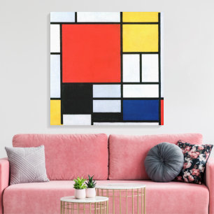 Komposition Rot, Gelb, Blau, Schwarz Mondriaan Leinwanddruck