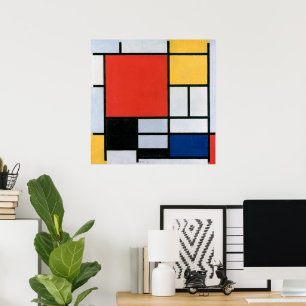 Komposition Rot, Gelb, Blau, Schwarz   Mondriaan   Poster