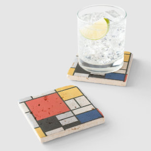 Komposition Rot, Gelb, Blau, Schwarz Mondriaan Steinuntersetzer