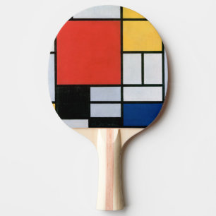 Komposition Rot, Gelb, Blau, Schwarz Mondriaan Tischtennis Schläger