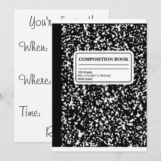 Kompositionsbuch/Studentenlehrer Einladung (Vorne/Hinten)