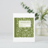 Kompositionsbuch/Studentenlehrer Postkarte (Stehend Vorderseite)