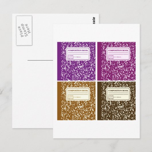 Kompositionsbuch/Studentenlehrer Postkarte (Vorne/Hinten)