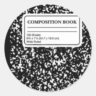 Kompositionsbuch/Studentenlehrer Runder Aufkleber