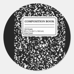 Kompositionsbuch/Studentenlehrer Runder Aufkleber