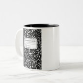 Kompositionsbuch/Studentenlehrer Zweifarbige Tasse (Vorderseite Links)