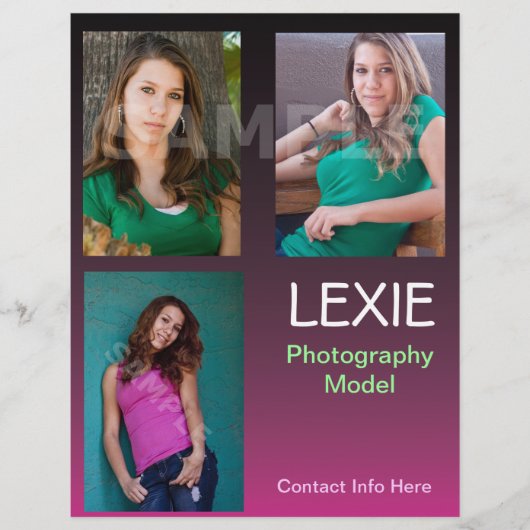 Kompositkarten für Models und Schauspieler Flyer (Vorne)