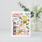 Kompostierung von Aquarellkunst Handschrift Öko Ge Postkarte (Stehend Vorderseite)