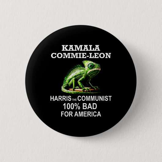 Komrade Kamala Commie Leon Commieleon Kommunistin Button (Vorderseite)