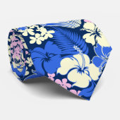 Kona Bay Hawaiian Hibiskus zweiseitig bedruckt Krawatte (Gerollt)