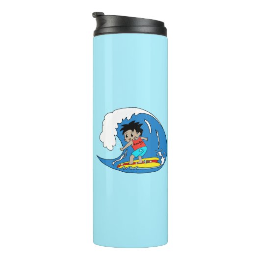 Kona Boy Surfs Big Wave Thermal Tumbler - Surf Art Thermosbecher (Nach rechts gedreht)