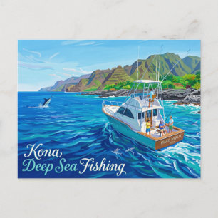 Kona Deep Sea Fishing, Kona-Küste USA Postkarte