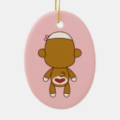 Kona, der Sockaffe, Weihnachtsbaum Keramik Ornament (Hinten)