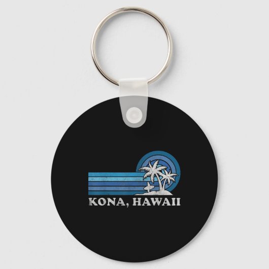 Kona Hawaii Beach Vintage Family Summer Vacation Schlüsselanhänger (Vorderseite)