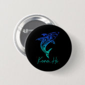 Kona Hawaii Haifisch-Tauchen Angeln Surfen Surfer Button (Vorne & Hinten)