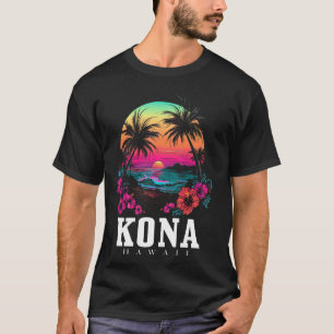Kona Hawaii Hawaiian Hibiskus Blume Surfer Souve T-Shirt