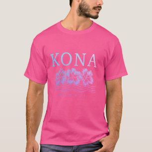 Kona Hawaii Hawaiianische Hibiskusblumen Surfer An T-Shirt