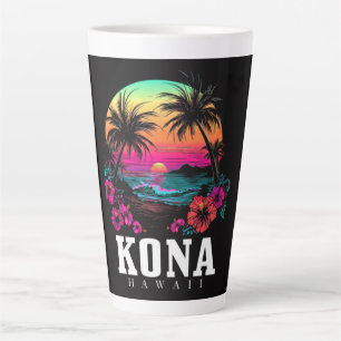 Kona Hawaii hawaiianische Hibiskusblumen Surfer Milchtasse