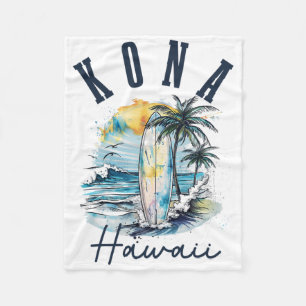 Kona Hawaii Hawaiianische Surf Vintage Surfer Surf Fleecedecke