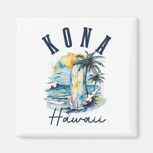 Kona Hawaii Hawaiianischer Surf Vintage Surfer Sur Magnet