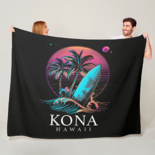 Kona Hawaii Hawaiianisches Surfbrett Vintage  Fleecedecke
