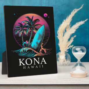 Kona Hawaii Hawaiianisches Surfbrett Vintage  Fotoplatte