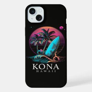 Kona Hawaii Hawaiianisches Surfbrett Vintage iPhone 15 Plus Hülle
