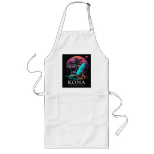 Kona Hawaii Hawaiianisches Surfbrett Vintage Lange Schürze