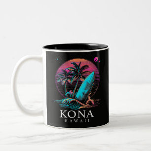 Kona Hawaii Hawaiianisches Surfbrett Vintage Zweifarbige Tasse