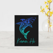 Kona Hawaii Shark Diving Fishing Surfer Ha Karte (Gelbe Blume)