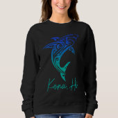 Kona Hawaii Shark Diving Fishing Surfer Ha Sweatshirt (Vorderseite)