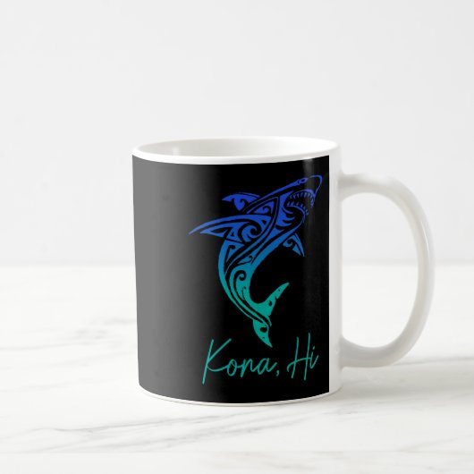 Kona Hawaii Shark Diving Fishing Surfing Surfer Ha Kaffeetasse (Rechts)