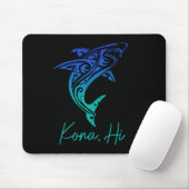 Kona Hawaii Shark Diving Fishing Surfing Surfer Ha Mousepad (Mit Mouse)