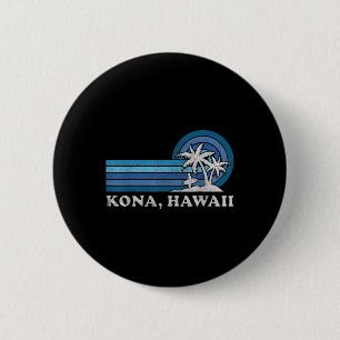 Kona Hawaii Strand Vintage Familien Sommerurlaub  Button