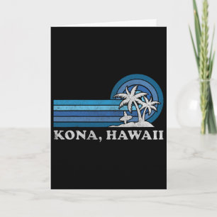 Kona Hawaii Strand Vintage Familien Sommerurlaub Karte