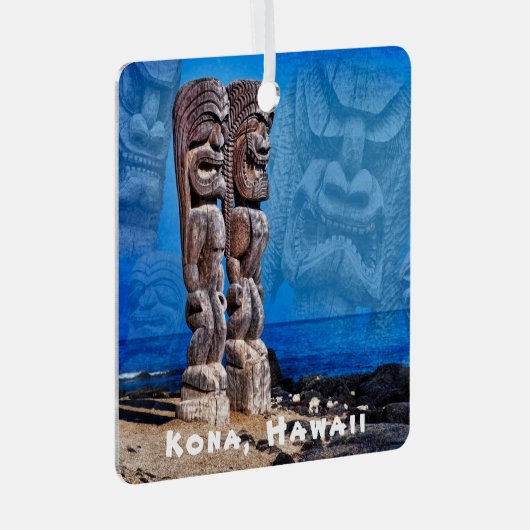 Kona, Hawaii, zweiseitiger Platz, Keramik Ornament (Vorderseite Rechts)