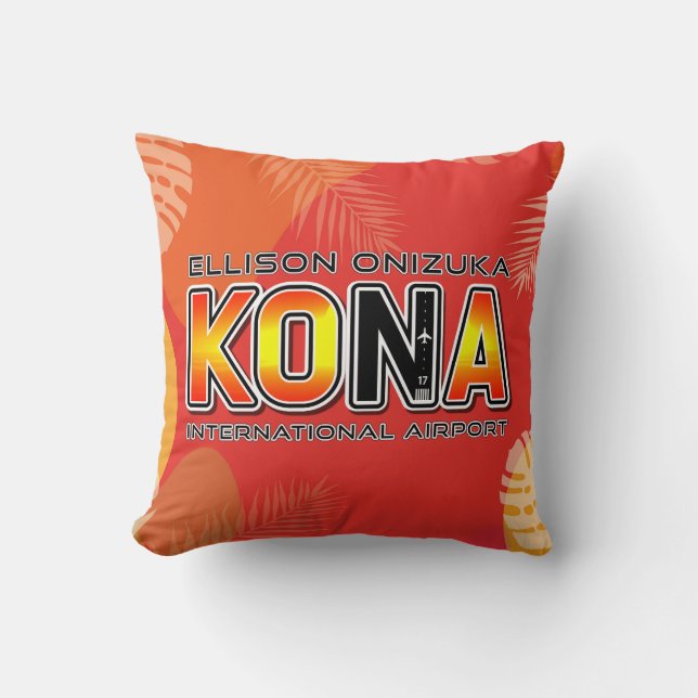Kona International KOA Airport Code Throw Kissen (Vorderseite)