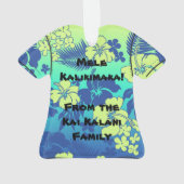 Kona Mischungs-hawaiisches Hibiskus-Flora-Aloha Ornament (Rückseite)
