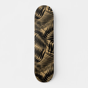Kona Palmen Hawaiian Blatt Faux Holz Schwarz Skateboard