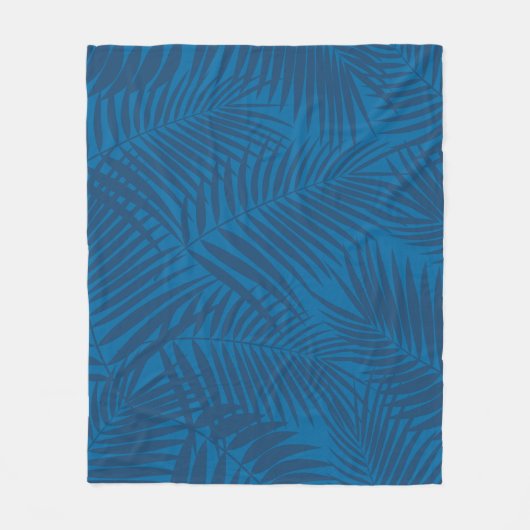 Kona Palms Hawaiian Leaf Tropical - Indigo Fleecedecke (Vorderseite)