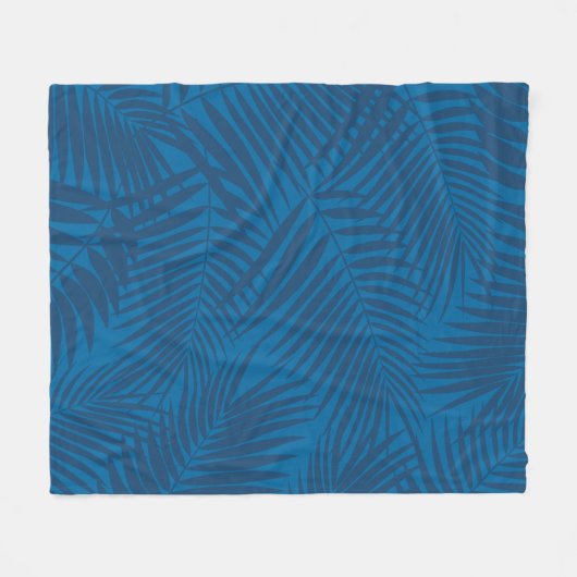 Kona Palms Hawaiian Leaf Tropical - Indigo Fleecedecke (Vorderseite (Horizontal))