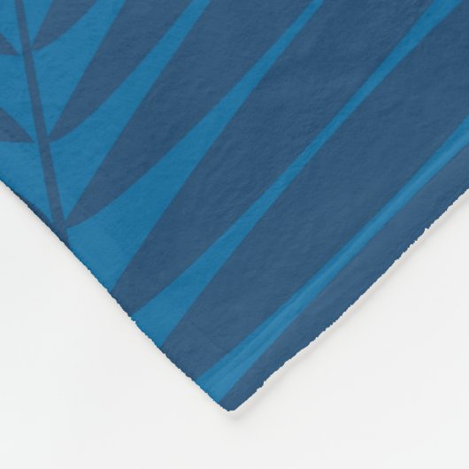 Kona Palms Hawaiian Leaf Tropical - Indigo Fleecedecke (Ecke)