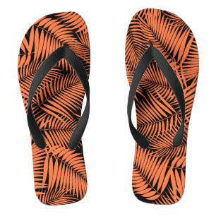 Kona Palms Hawaiian Leaf Tropical - Mandarine Badesandalen