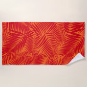 Kona Palms Hawaiian Leaf Tropical - Rot Strandtuch (Vorderseite)