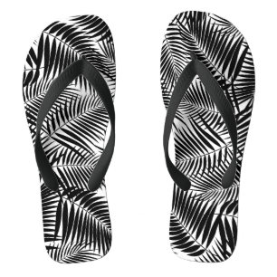 Kona Palms Hawaiian Leaf Tropical - Schwarz Badesandalen