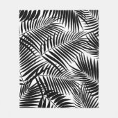 Kona Palms Hawaiian Leaf Tropical - Schwarz Fleecedecke (Vorderseite)