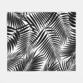 Kona Palms Hawaiian Leaf Tropical - Schwarz Fleecedecke (Vorderseite (Horizontal))