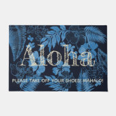 Kona Times Hibiskus Hawaiian Aloha Navy Fußmatte (Vorderseite)