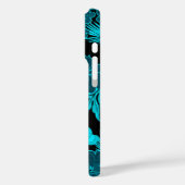 Kona Times Hibiskus Hawaiian Engineered Black Aqua Case-Mate iPhone Hülle (Rückseite / Links)